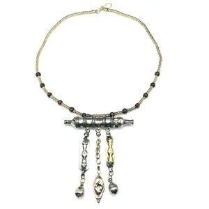 Vintage Afghan Tribal Collar Bib Necklace Festival